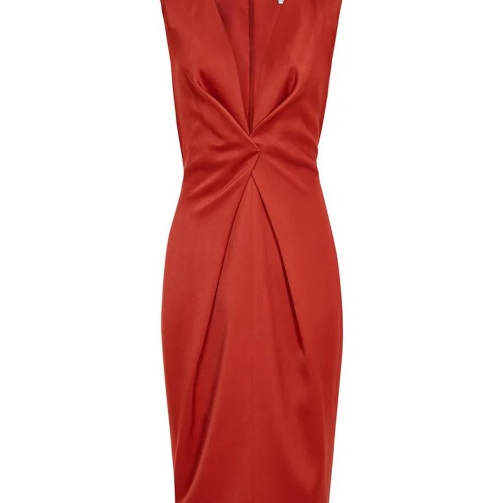 Reiss Mosaic Twist Front Dress - Desert Red (New with Tag)